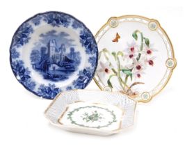 A group of 19thC and later plates, to include a Copeland Spode transfer ware plate circa 1848, an oc