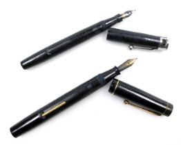 A Mabie Todd Swan black fountain pen, together with a Summit fountain pen S.125, both with 14ct gold