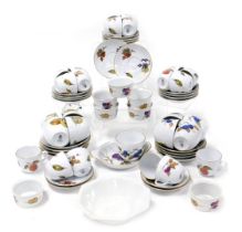 A group of Royal Worcester Evesham pattern porcelain tea and coffee wares, comprising cups and sauce