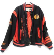 A vintage Chicago Black Hawks jacket, by Campri Teamline, size XL.