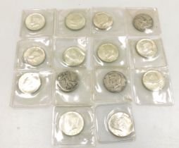 A group of US silver and nickel half dollars, including 1934, 1952 and 1964. (a quantity)