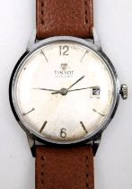 A Tissot Visodate gentleman's stainless steel cased wristwatch, circular silver dial bearing Arabic