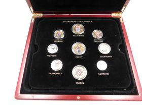 A part set of Challenging Face of Britain's Coinage golden edition coins, with certificates and fitt