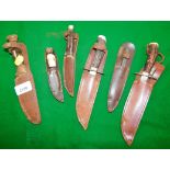 Small sheath knives. (6)