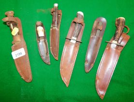 Small sheath knives. (6)