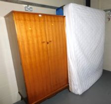 A two door wardrobe and a double bed with divan base. This lot is located at our additional premises