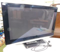 A Panasonic Viera flatscreen T.V. Model no TH-42PZ800B, with remote control.