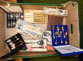 Cased sets of silver plated cutlery. (1 box)