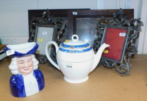 Miscellaneous items, to include teapot, Toby jug, two small picture frames and two framed and glazed