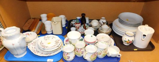 Household china, to include a coffee pot, water jugs, mugs, cups, saucers, plates, bowls, etc. (1 sh