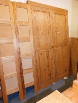 A large double door flat packed wardrobe, together with a three fold screen.