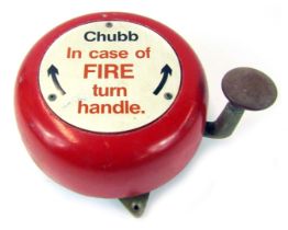 A Chubb manual fire alarm bell, 27cm wide.
