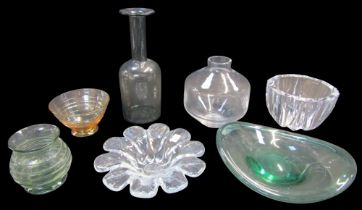 A group of decorative glassware, to include a Holme Gaard pressed glass dish of flowerhead form, 19c