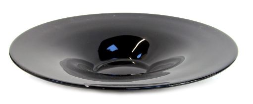 An LSA blackened finish Art glass centre bowl, 49cm diameter.
