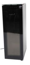 A Eurocave wine cooler, in black, with a glass door, serial number 1001399737, 84cm high, 29.5cm wid