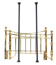 A Victorian style brass double bed frame, comprising head, foot and two side rails.