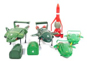A group of Thunderbird models, to include Thunderbird 2, 3, etc.