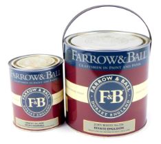A tin of Farrow & Ball estate emulsion paint, Joa's White number 226, 2.5 litre together with a 750m