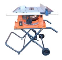 An Evolution 255MM portable table saw, with multi material cutting TCT Technology, R255PTS.