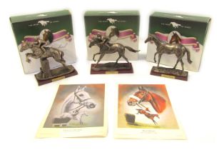 Three Atlas Editions bronzed figures The Sport of Kings, comprising Desert Orchid, Shergar and Red R