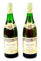 Two bottles of Arnaud de Villeneuve 1992 chardonnay, boxed.