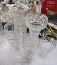 A group of cut glass vases, differing design. (a quantity)