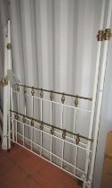 A metal double bed frame.