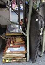 Various picture frames, together with an artist's folio, etc. (a quantity)