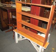 A group of furniture, to include an Italian inlaid occasional table, oak open bookcase, etc. (a quan