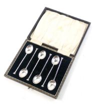 A set of six George V silver seal top teaspoons, maker LNS, Birmingham 1926, in James Usher & Son of