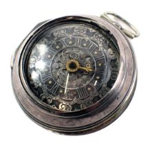 A pair cased silver verge fusee pocket watch by John Seymour, engraved to the movement 1385 John