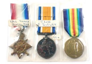 A WWI trio, comprising The Great War for Civilisation, George V Defence medal, 14-15 star, each insc