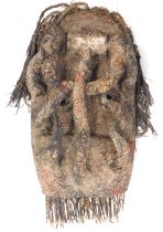 A Grebo Bodio diviners war mask, Liberia, approx 85 years old, 49cm high.