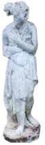 A reconstituted statue modelled in the form of a Neoclassical lady, 80cm high.