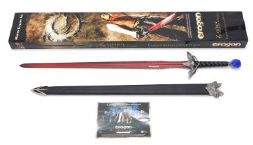 A reproduction Master Cutlery Inc. Eragon Zar'roc limited edition collectors sword, boxed.