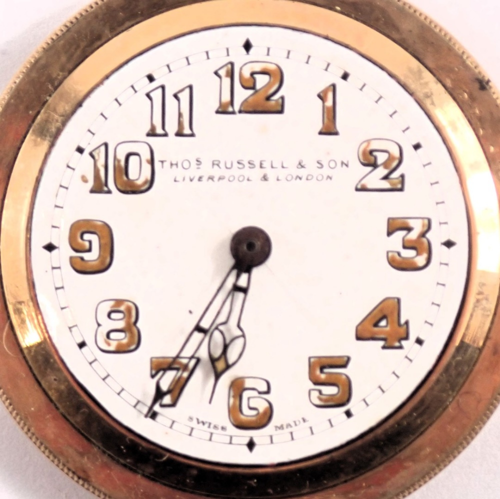 A Thomas Russell & Sons of Liverpool pocket watch, the oval white enamel face with painted numbered - Image 2 of 5