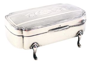 A Victorian silver jewellery casket, of rectangular shaped form with engine engraved decoration insc