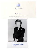 A signed photograph of Margaret Thatcher, with compliments slip from the House of Lords.