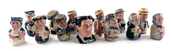 A collection of Royal Doulton and other small character jugs, to include the Doultonville collection