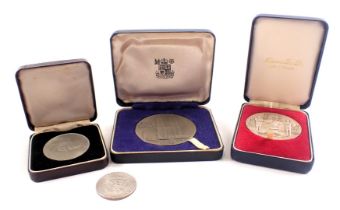 A silver Football Association commemorative medal awarded to VH Wailing, dated 1972, Churchill colle