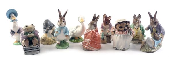 Ten Beswick Beatrix Potter figures, to include Diggory Diggory Delvet, Mr Jackson, Jemima Puddle-Duc