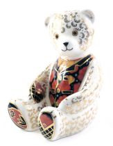 A Royal Crown Derby porcelain teddy bear, made exclusively for The Royal Crown Derby Collectors Guil