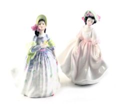 Two Royal Doulton ladies, comprising Claire HN2793, and Sunday Best HN2698. (2)