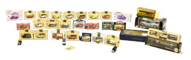 A collection of diecast vehicles, to include Maisto special edition Jaguar, Corgi Guinness promotion