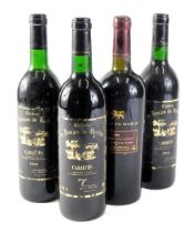 Three bottles of Le Donjon Du Bastion Cabardes 2000, etc. (4)