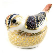 A Royal Crown Derby porcelain Gold Crest paperweight, gold button and red back stamp, boxed.