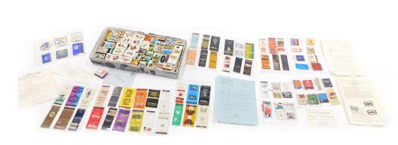 A quantity of matchboxes and match books, various types.