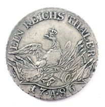 A Frederick II 1786 half silver Thaler coin.