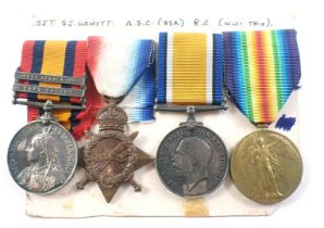 A WWI medal trio group, comprising Defence medal, War for Civilisation medal, 14-15 star, inscribed