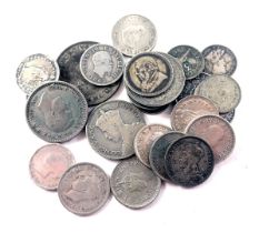 A group of foreign silver coinage, approx 77g.